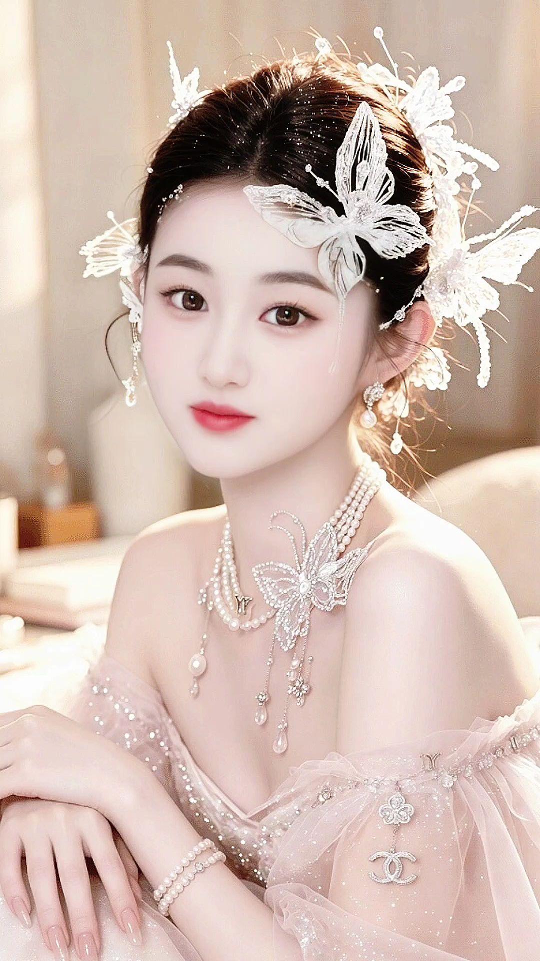 梦幻蝶饰风格尝试不同风格妆容的自己粉色花漾妆造公主璀璨星河妆唯美感发饰