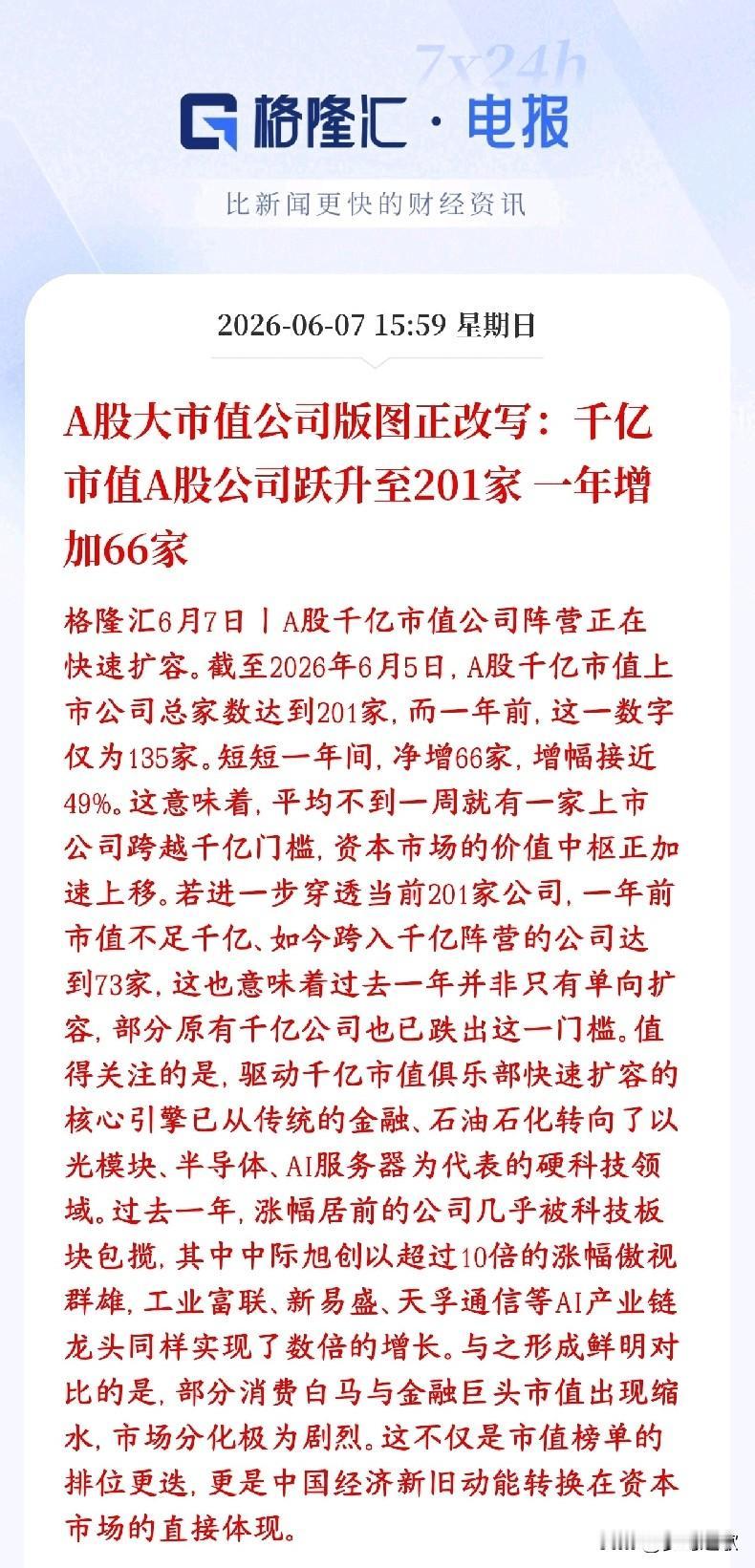 股市果然还是要看科技股，一年增加几十家千亿市值企业，简直就是财富增长器一年时间