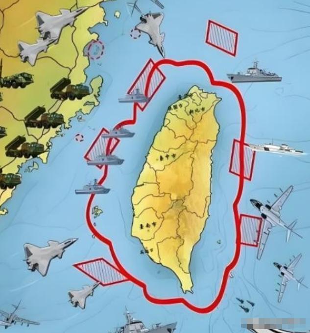 中国现在围岛，已经跟台湾地区没有关系了！只要老美敢出动航母或军舰支援台湾当局，大