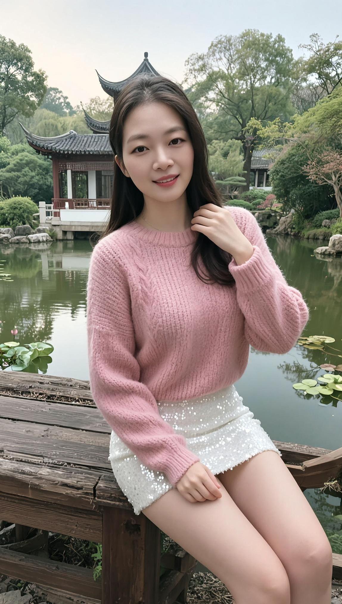 AI湖畔甜美照甜美女孩时尚穿搭抖音玩法达人中心抖音ai创作