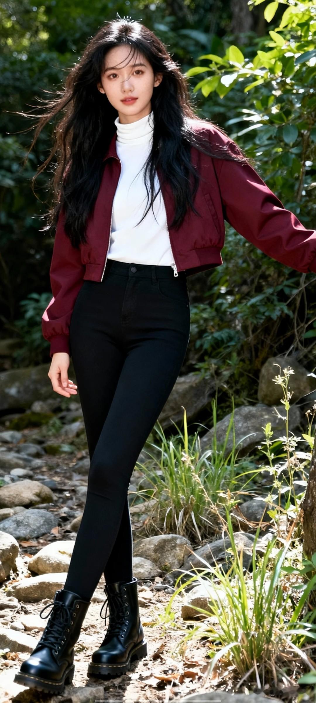 晒图笔记大赛红衣美人倚绿树，风姿绰约似画中。分享你心中的女神怎样穿搭让自己