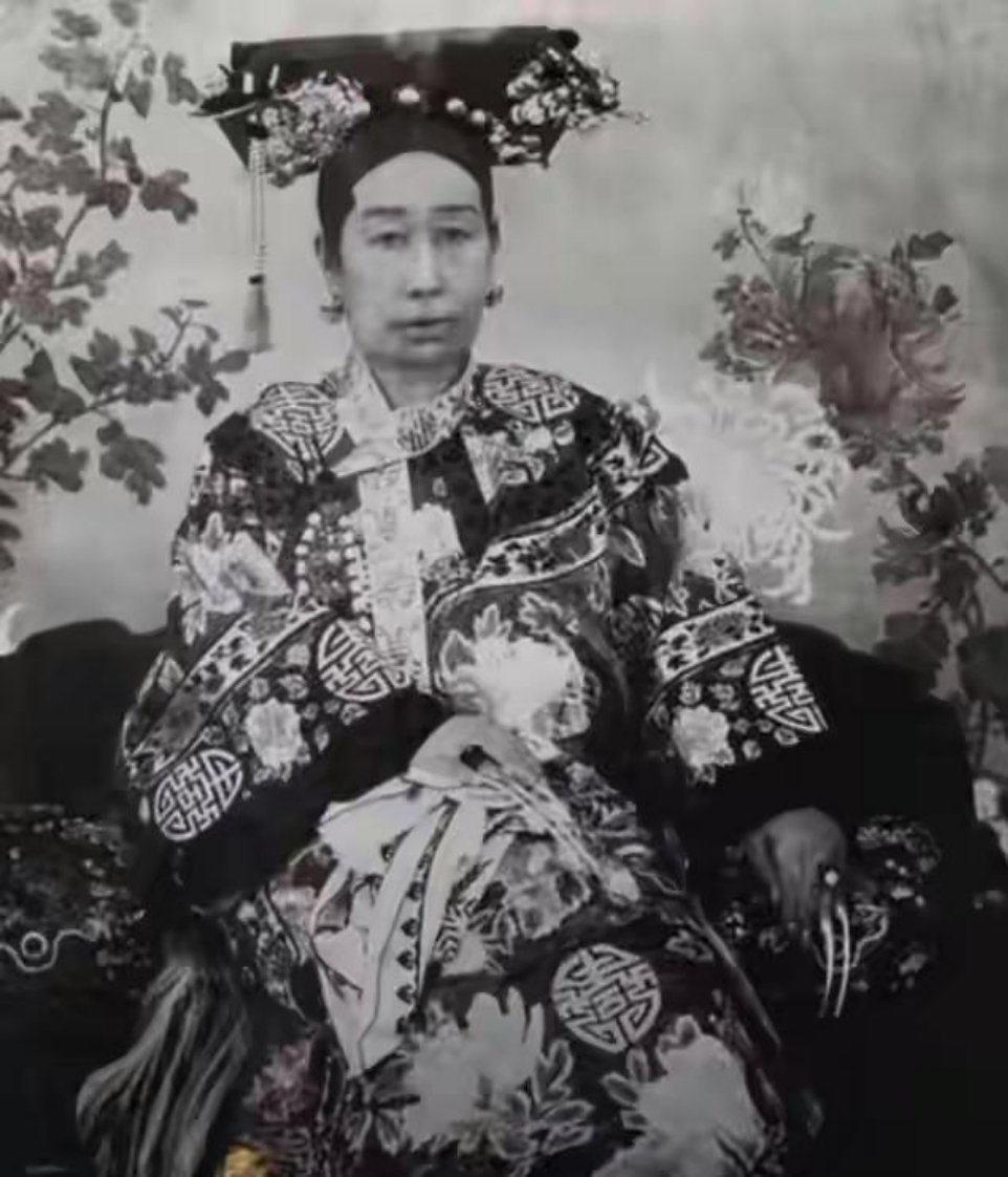 网友太有才了直接对照慈禧太后的照片合成出了慈禧现代装。