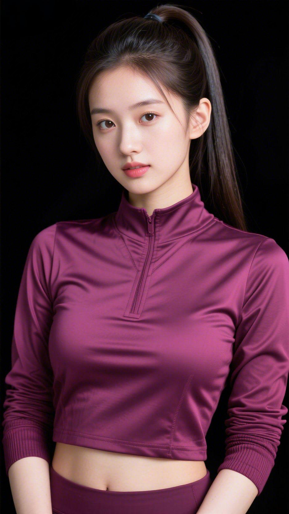 《绛紫衣里的轻舒》黑底沉着夜的静，她是暗里醒着的一抹绛——衣料裹着舒展的轻