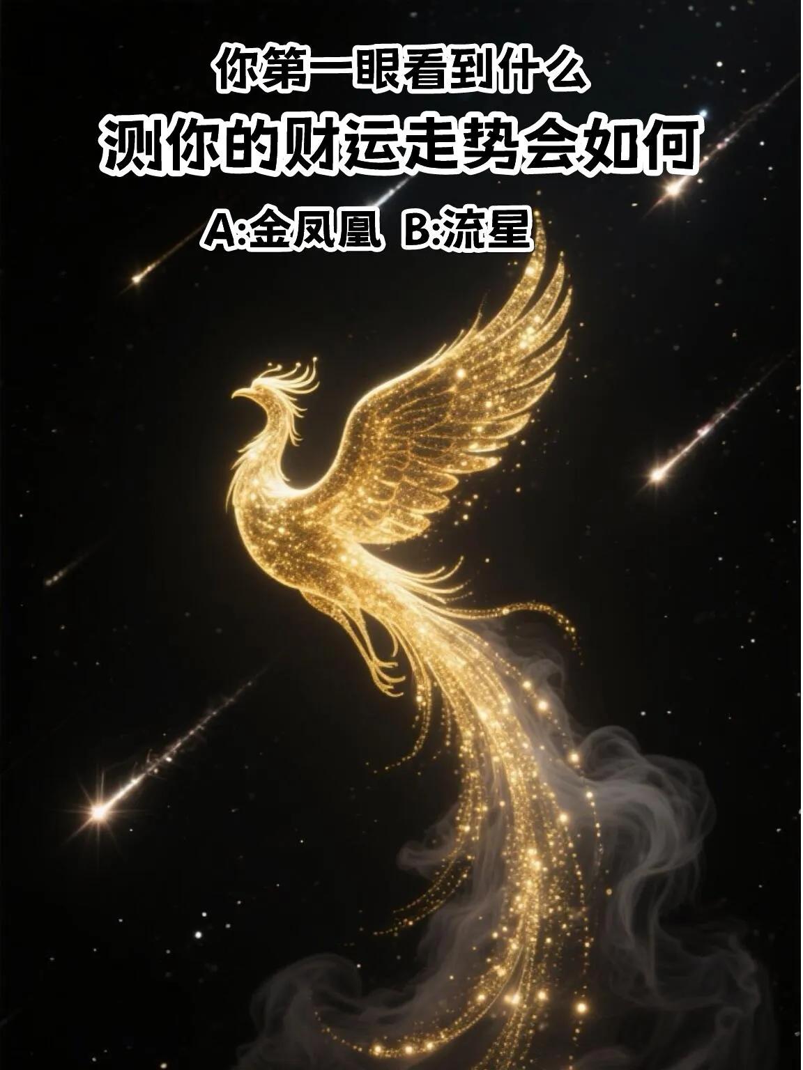 心理测试测测你最近的财运走势会如何？？你第一眼看到什么？？A.金凤凰B.