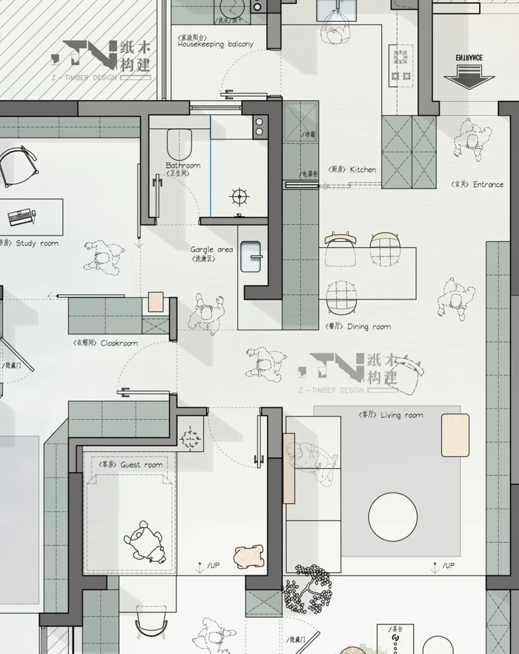 99㎡经典户型改造｜衣帽间、书房通通都要！