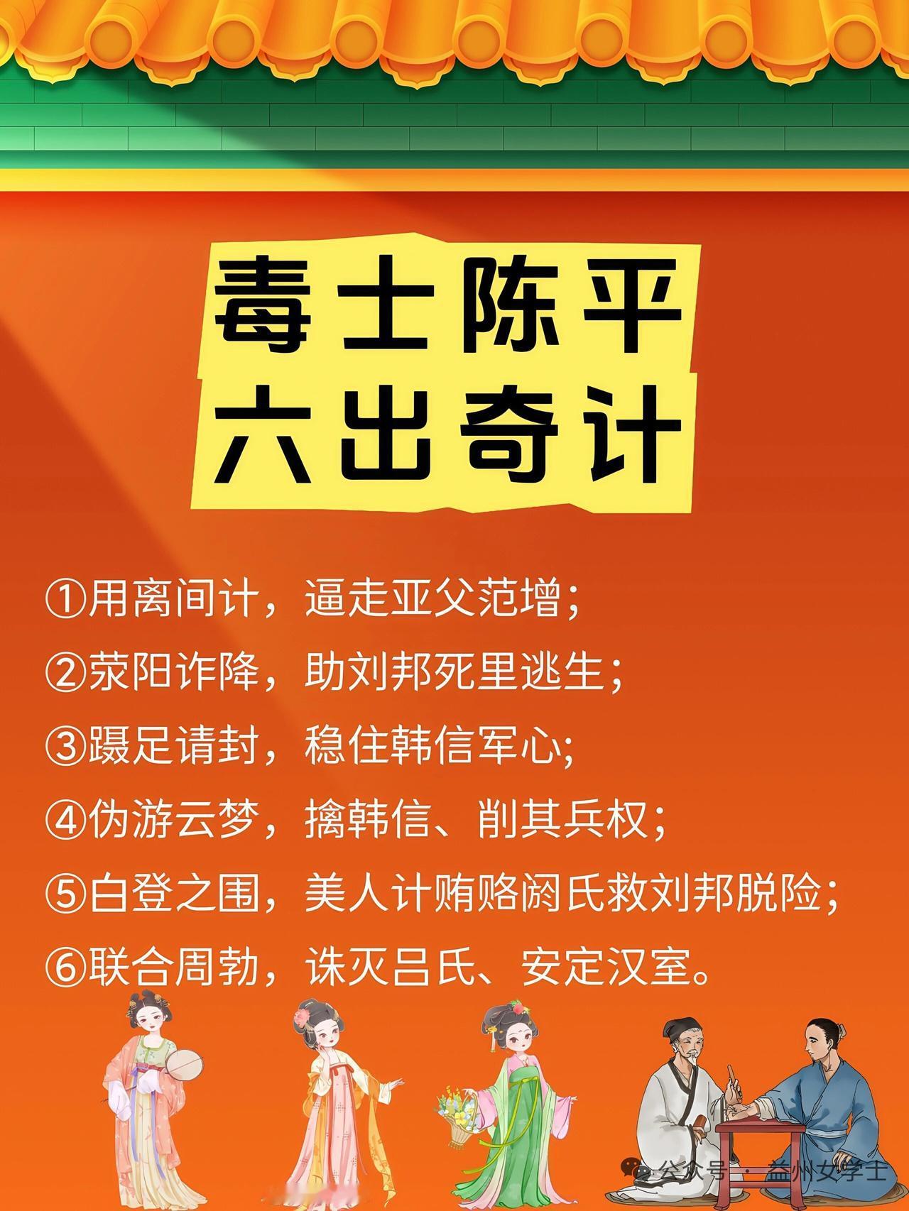 陈平堪称顶级谋士，一生充满传奇。他出身阳武寒门，穷且好读书，颜值高野心大。早年辗