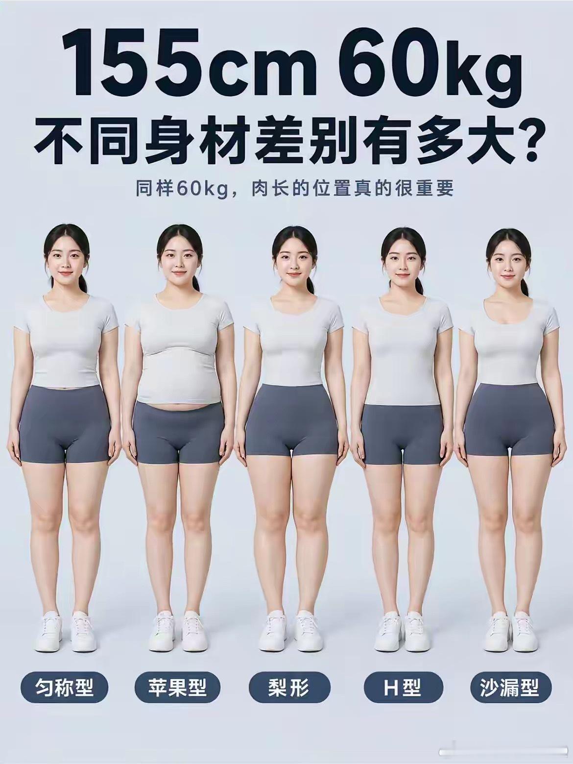 女生必看，五种身材，你属于哪种？1.梨形身材🍐脂肪大多堆在屁股和大腿，腰一