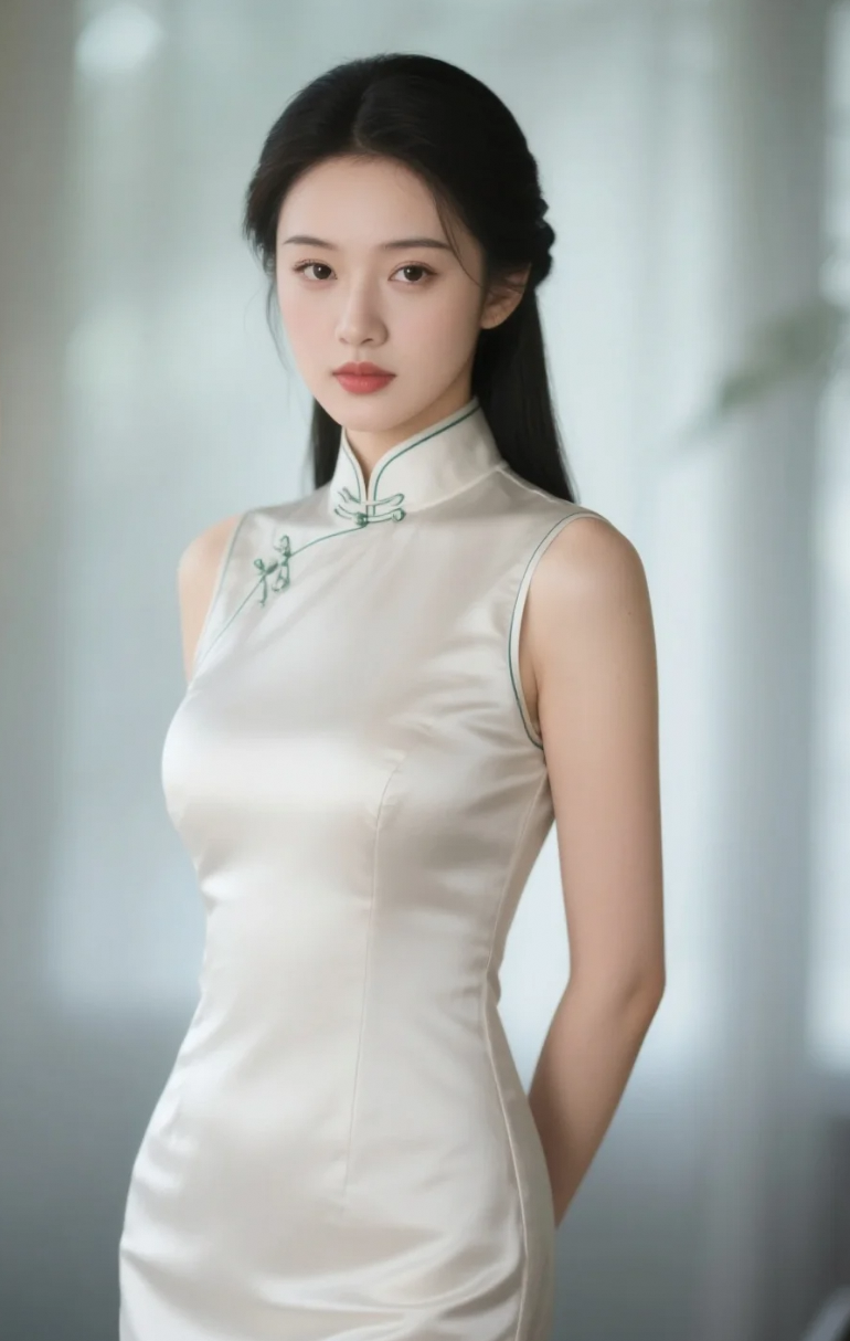 当完美身材遇上贴身旗袍，每一帧都是视觉盛宴