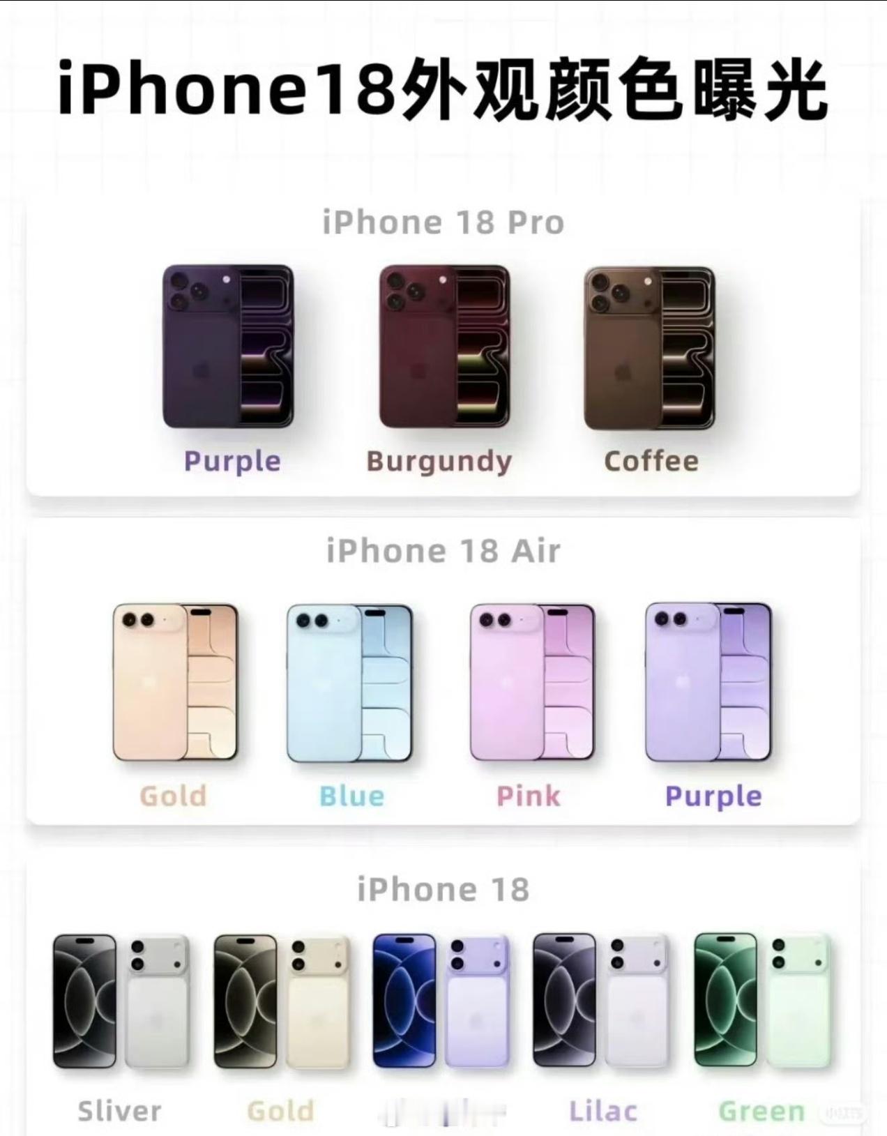 iPhone18折叠iPhone18Pro这都是什么配色呀？怎么一个比一