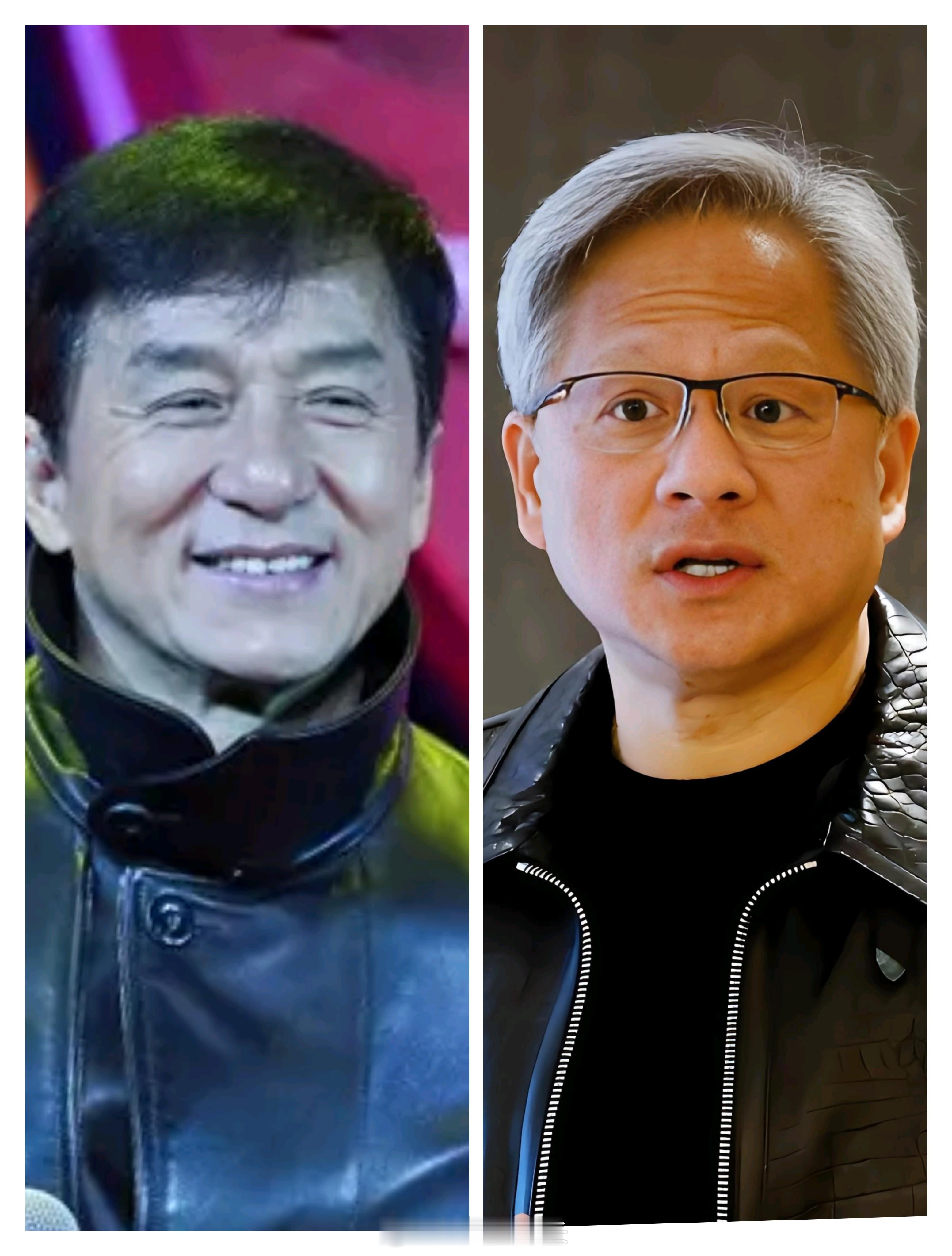 主持人问：如果拍传记电影，谁能扮演你黄仁勋说：成龙，他长的像我大家觉得成龙和他像