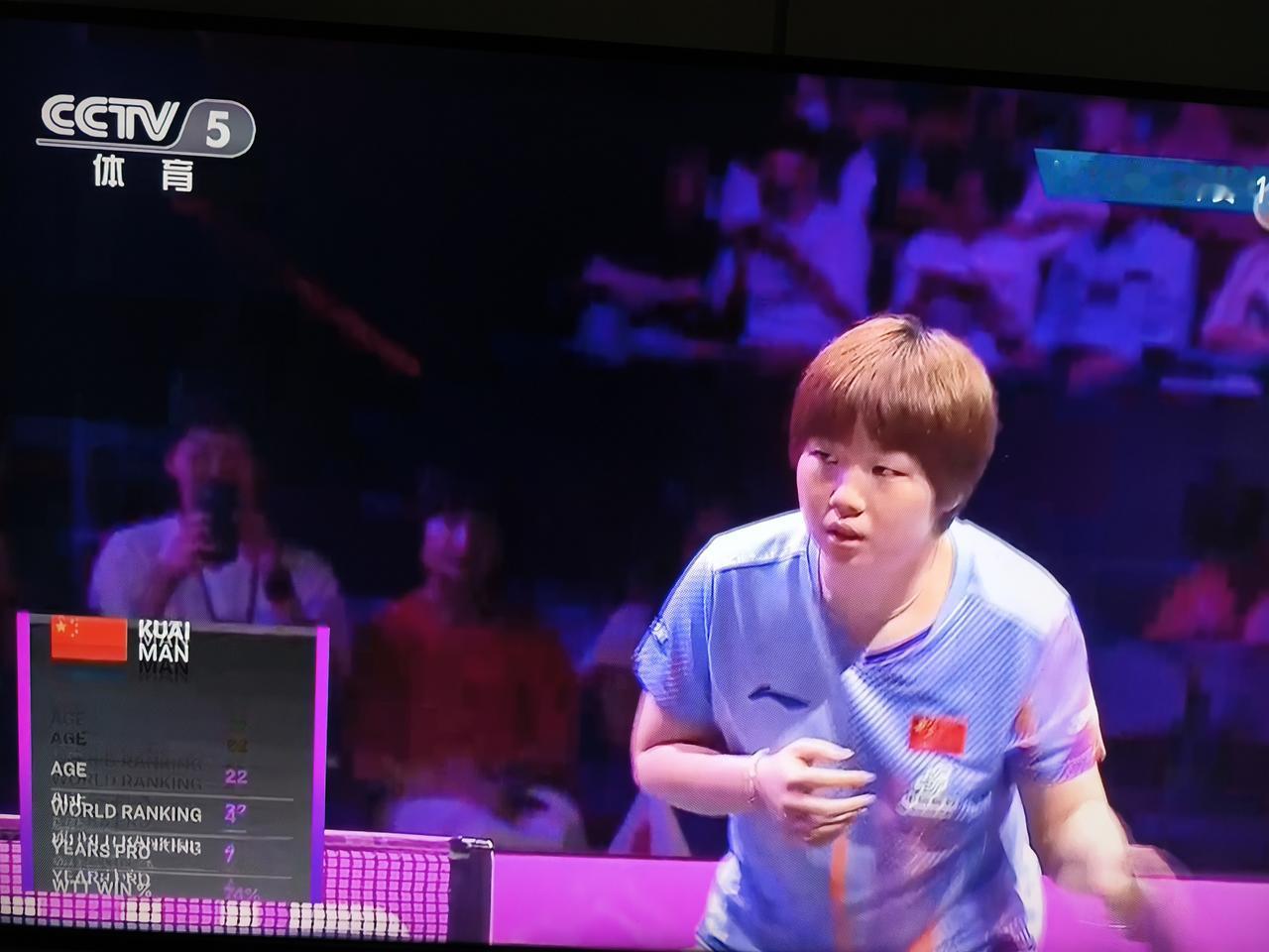 蒯曼🇨🇳加油[加油]！目前第一局蒯曼🇨🇳4-3领先早田希娜🇯🇵，