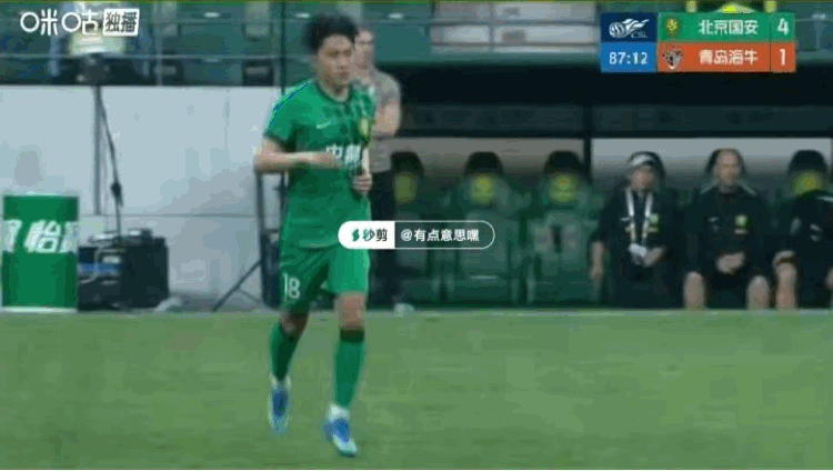 王禹，年轻人的必经之路87分钟被换上场，这个时候国安已经4:1领先，蒙哥马利