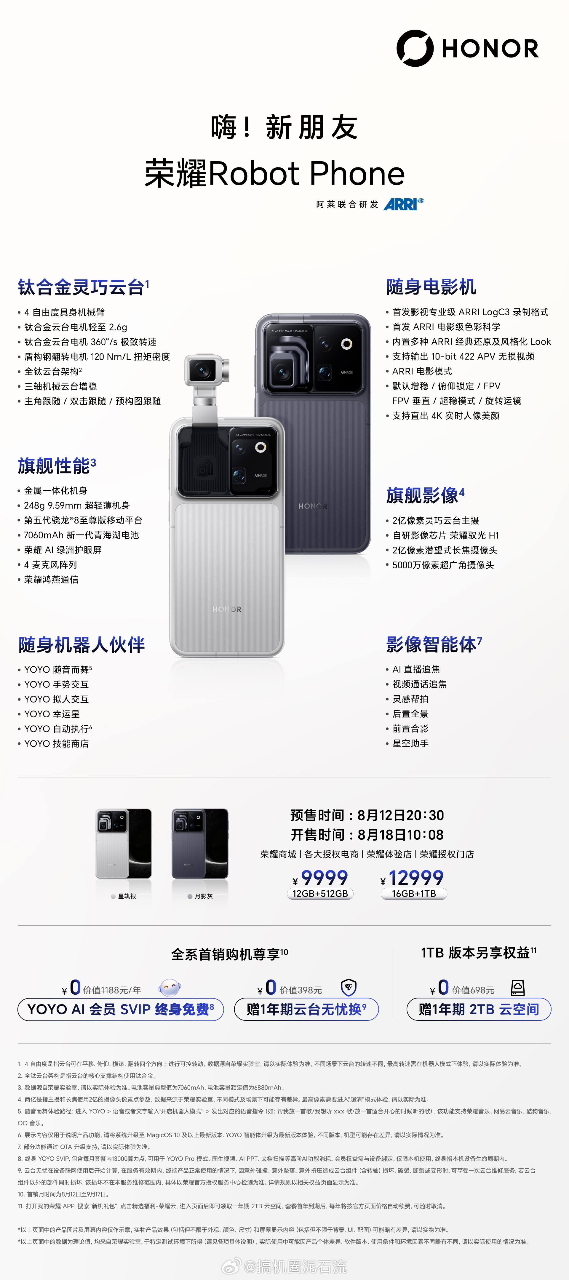 荣耀RobotPhone荣耀机器人手机发布会前我就说了价格应该在万元左右，这