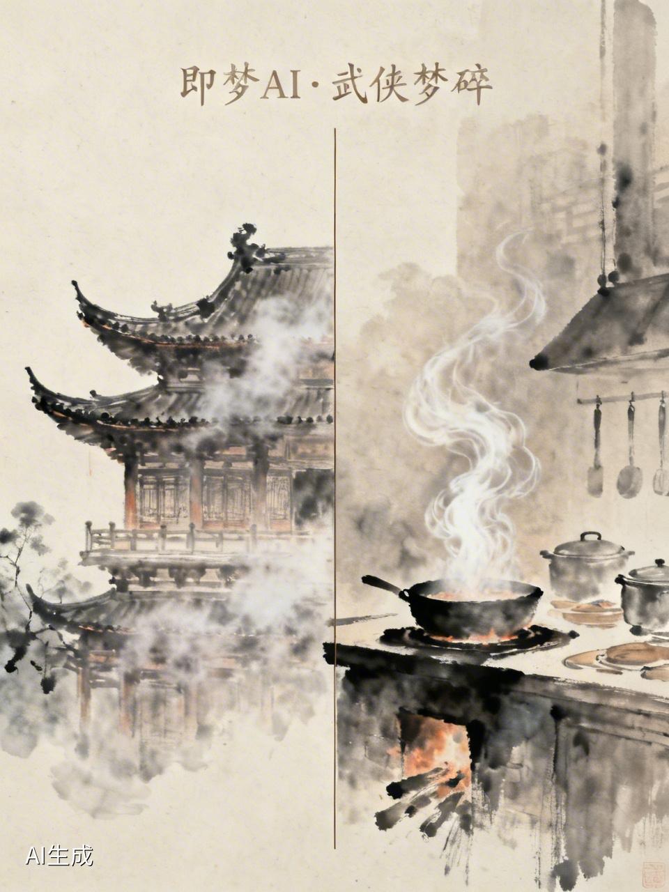 昨天晚上，我下载了即梦AI，首页推送了很多武林高手的场面，可以跟拍做同款，然后