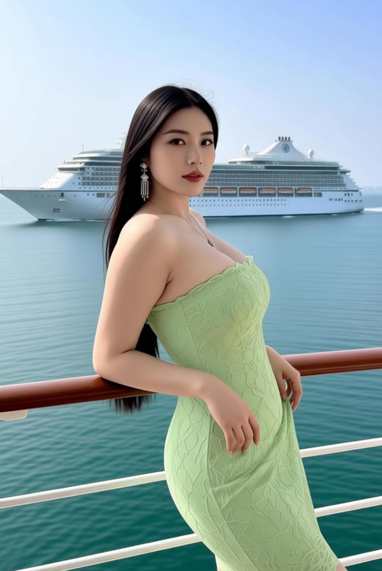 这小姐姐太会穿了，站在海边，邂逅一场绝美的落日。橙红的太阳，宛如一颗炽热的火球，