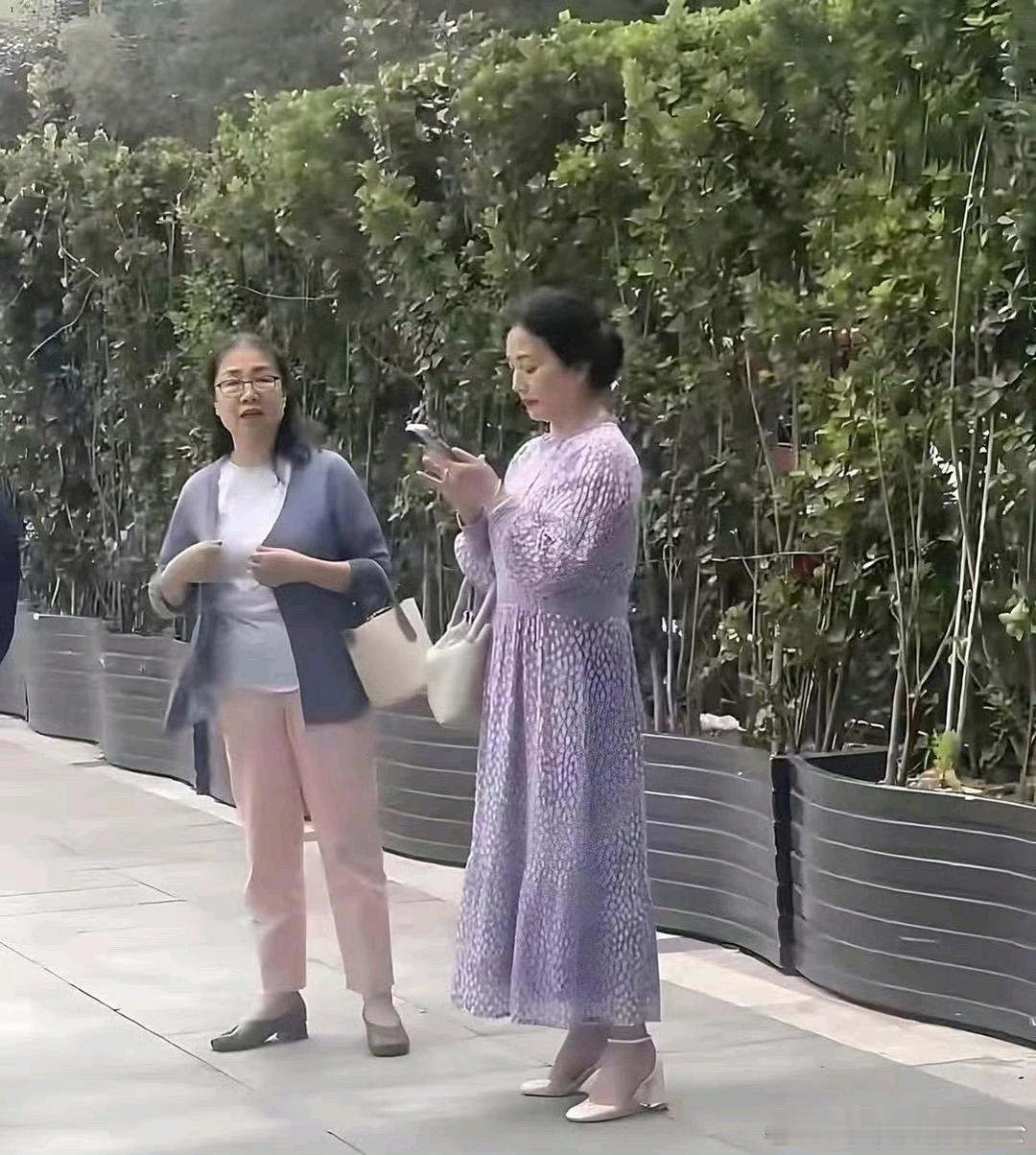 刘亦菲妈妈被偶遇，都65岁了，保养的挺好的气质很多，风韵犹存