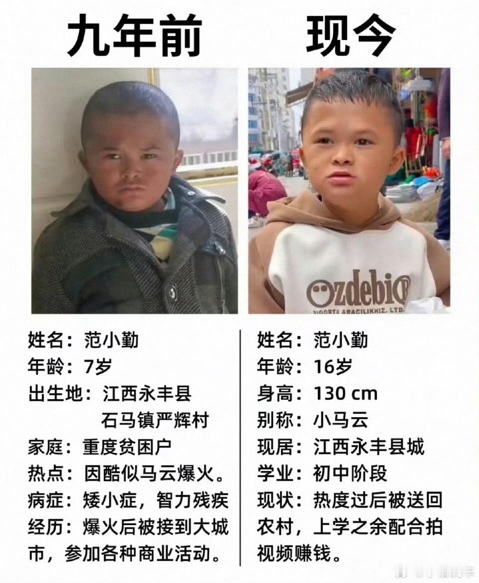 小马云走红十年后现状感觉没怎么变化，还是之前的样子，希望还能抓住机遇，能越来越