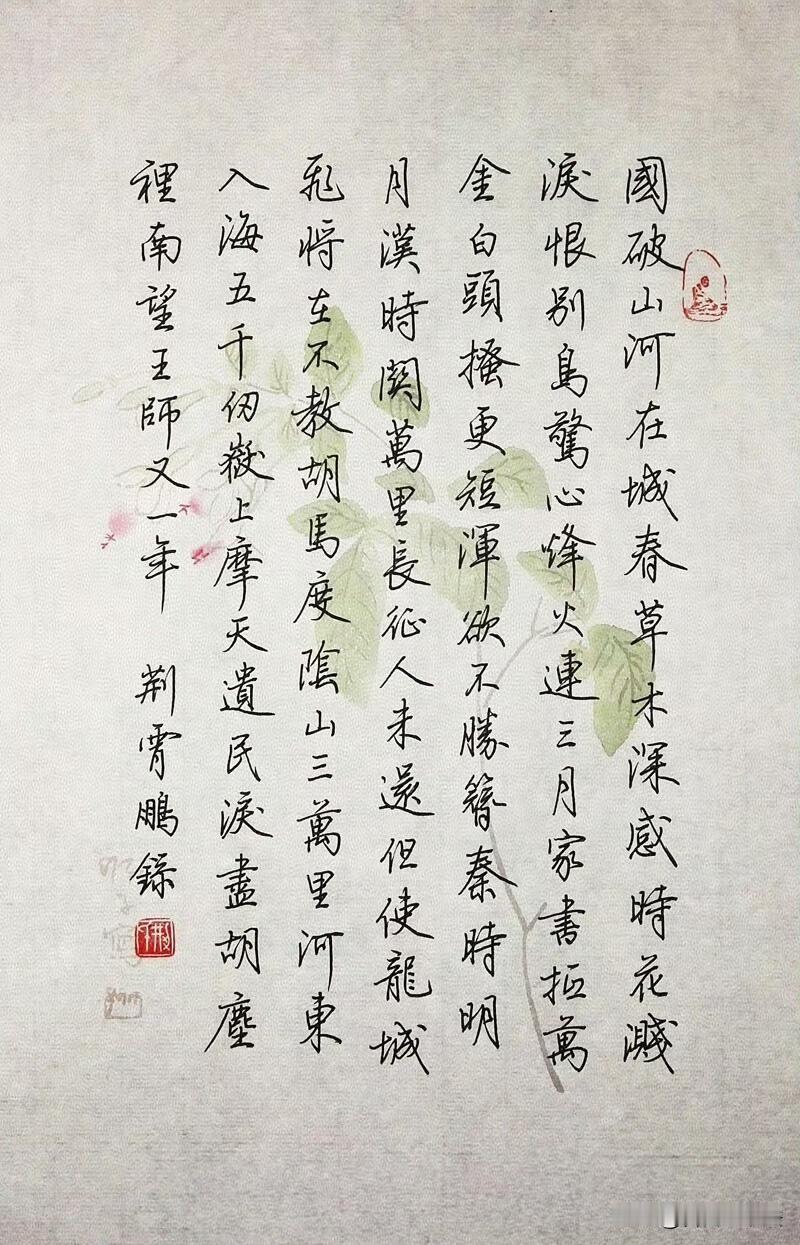 好的硬笔行楷，既有法度，又不失书卷气息。这几组硬笔书法，书写在淡雅的花笺之