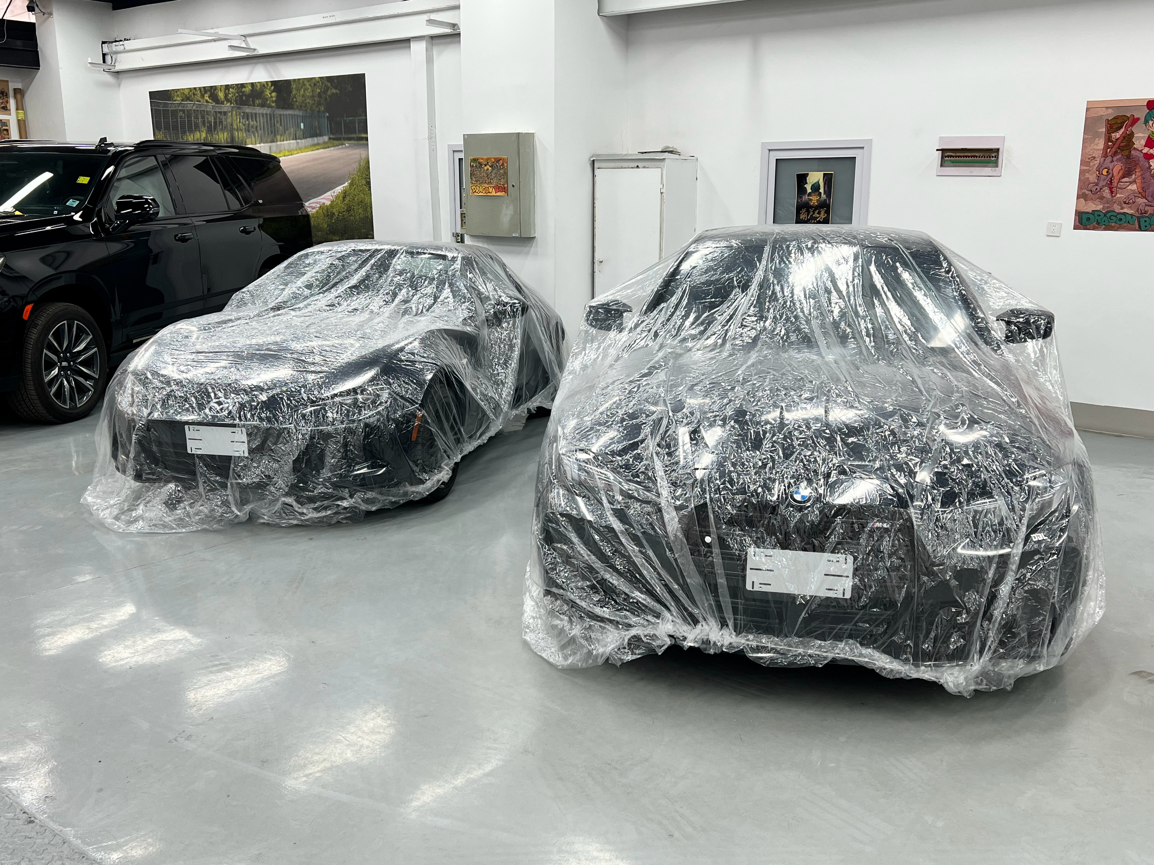 黑色这台马自达卖掉了，客人节后再来提，今天把车洗干净，直接罩上这种罩子主要是防尘