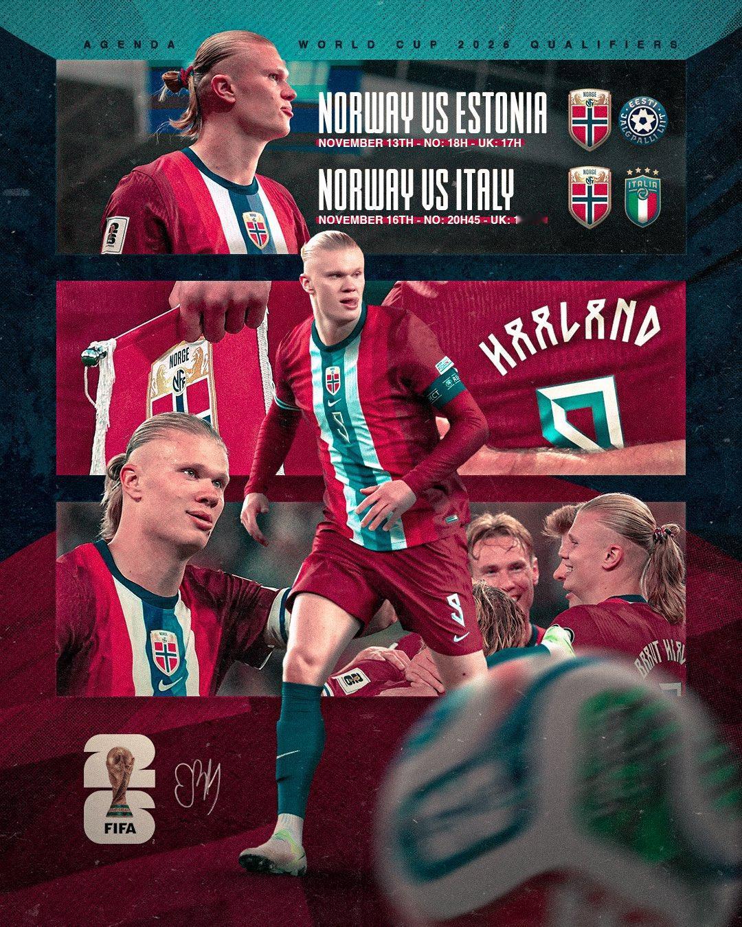 【梦想近在眼前】世预赛欧洲区H组，在还剩两轮的情况下，挪威目前领先小组第二的意大