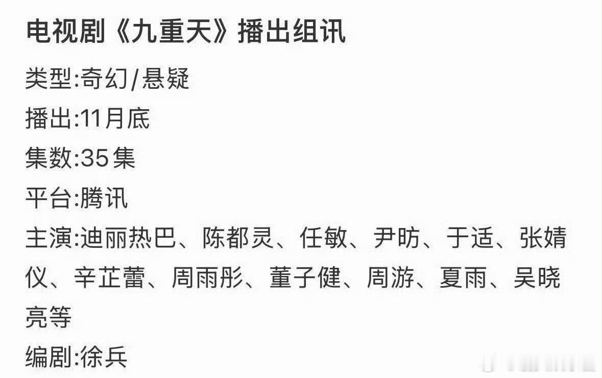 九重天🍉迪丽热巴、陈都灵、任敏、于适等，这阵容什么水平