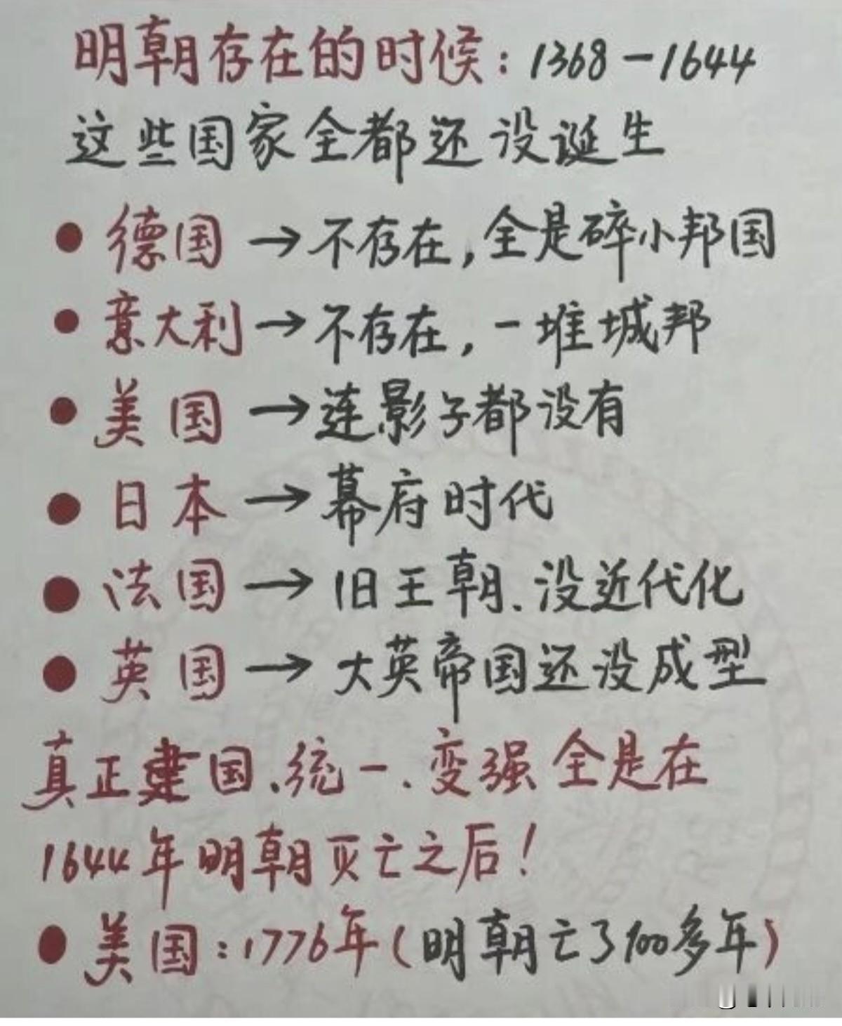 明朝刚存在时，这些国家还没有诞生