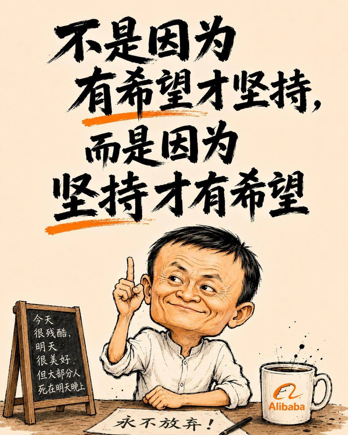 记住，可以哭，可以恨，但是不可以不坚强。你必须非常努力，因为后面还有一群人在等着