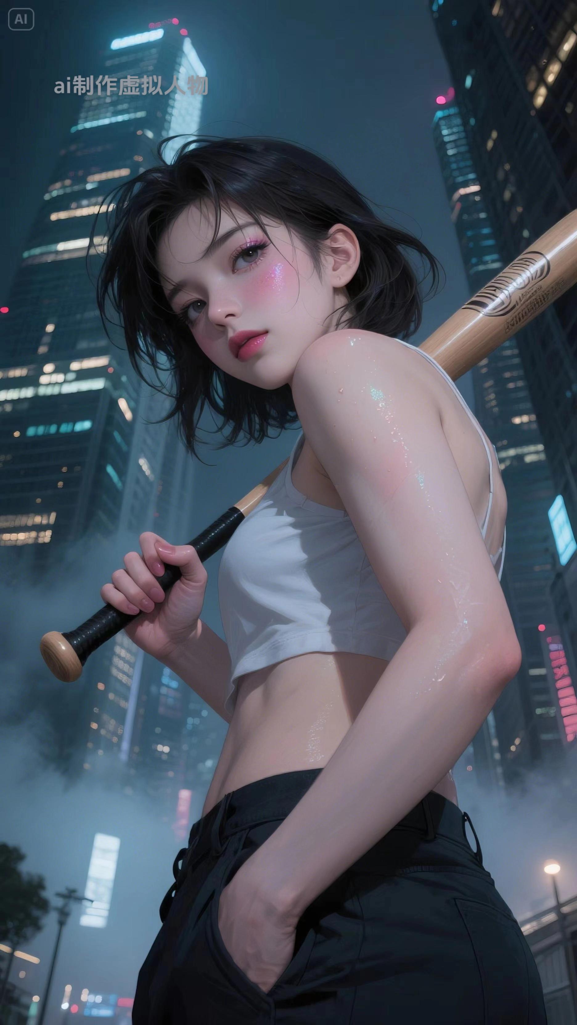 ai都市拿棒球少女。