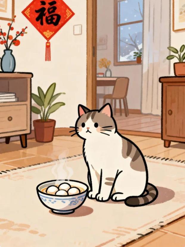 元旦快到了，很多地方有吃汤圆的习惯，那咱们的小猫咪也能吃汤圆吗？其实是不建议