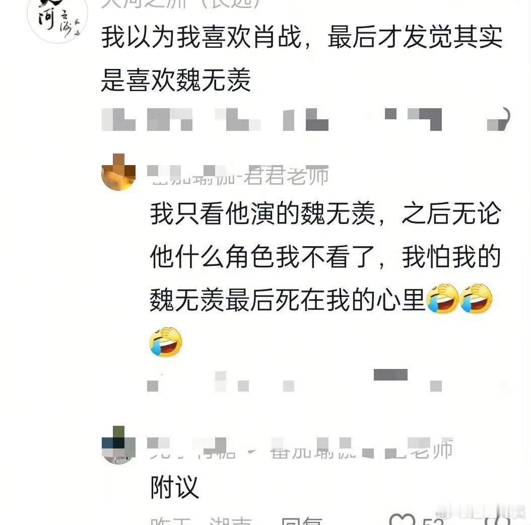 我以为我喜欢的是肖战最后才发觉我喜欢的是魏无羡看到这段话有点说不上来的感觉角色，