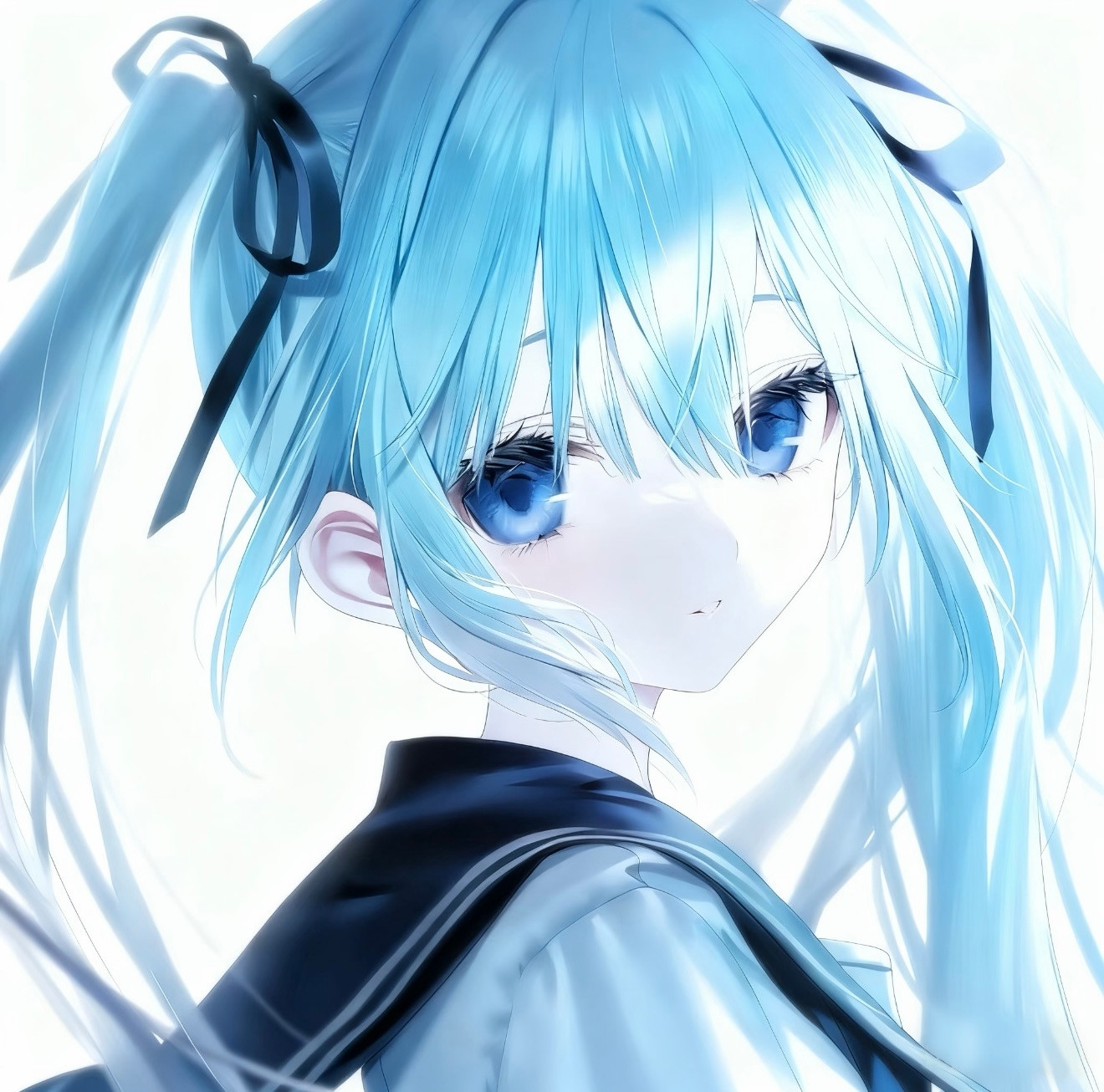 如果可以用一种颜色形容我我希望是蓝色动漫女头女生头像