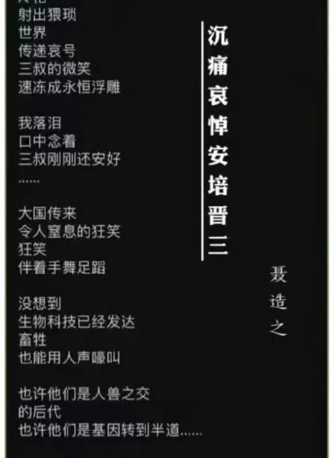 嗯，这是同济大学教授聂圣哲写的大作“沉痛哀悼安培晋三”。。。不知道亲爱的同济大学