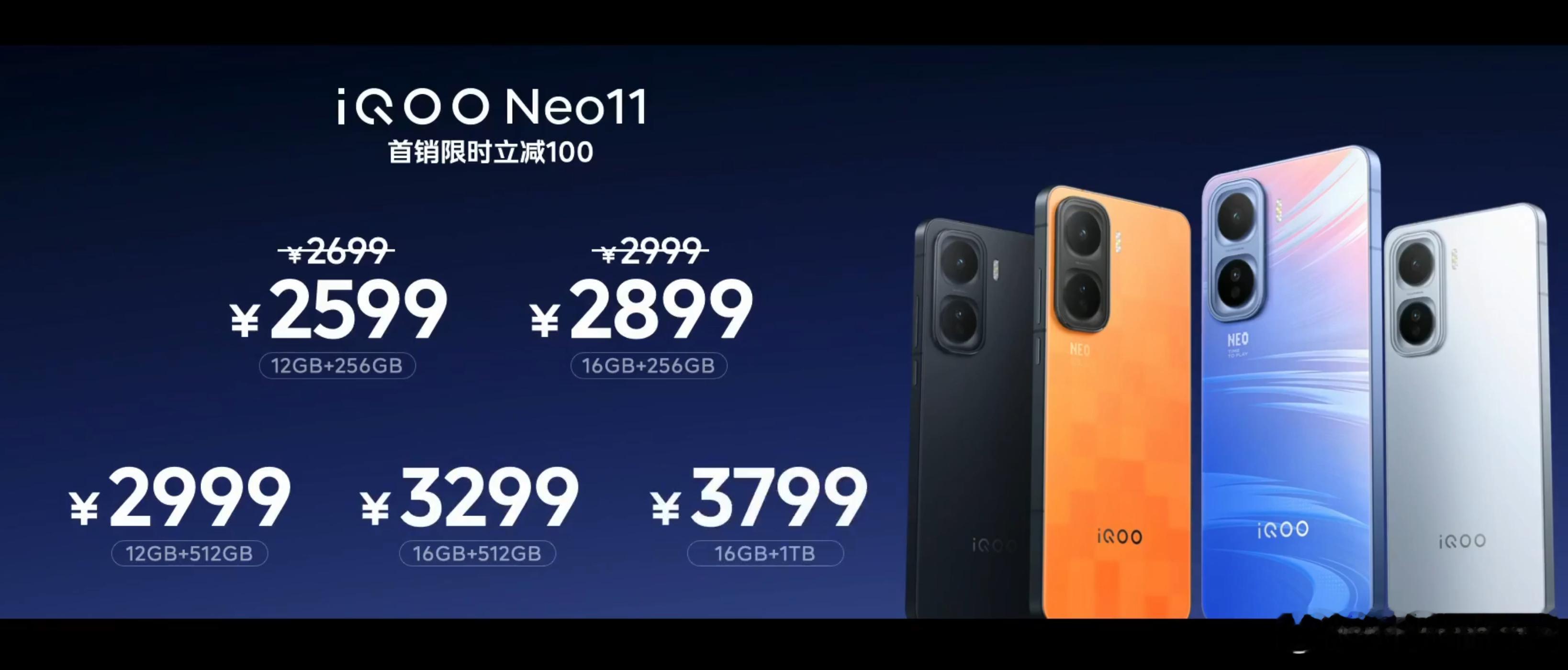 iQOONeo11价格出来了：12+256，259916+256，289912