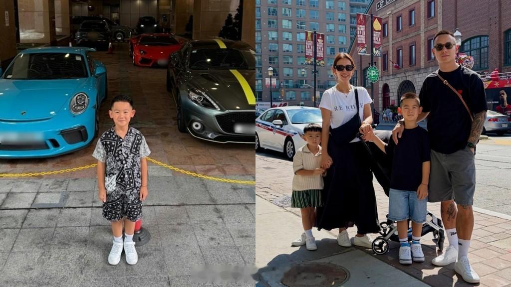 梁靖琪丈夫带娃意外曝光奢华车库大儿子打卡多台超跑圈外精英老公年薪超250万4