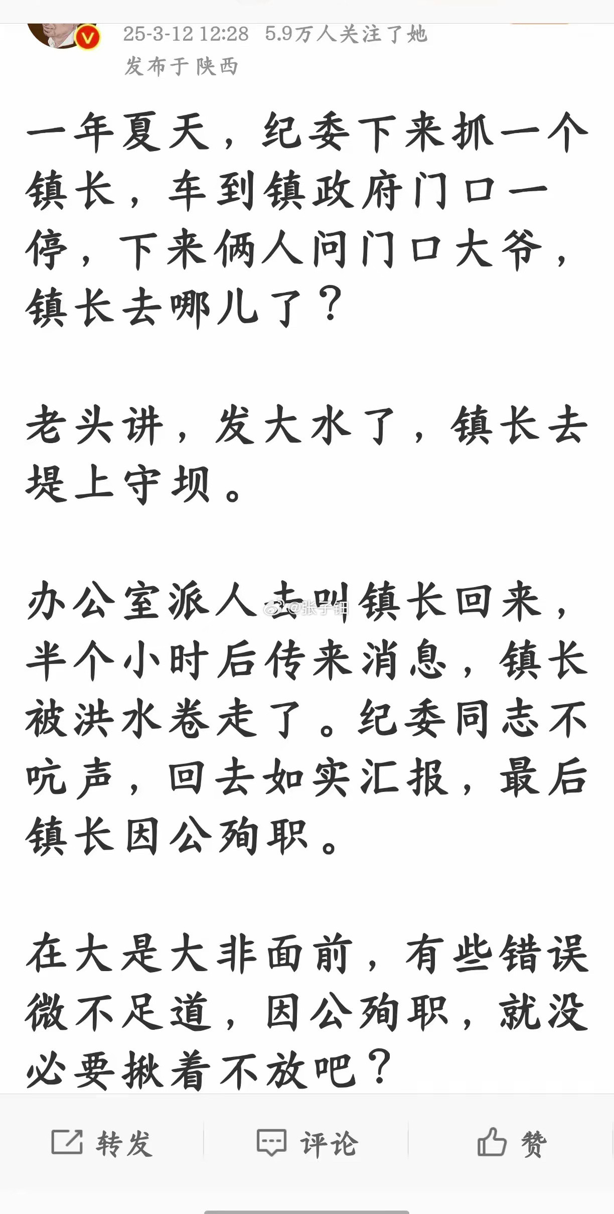 镇长抗洪殉职，纪委沉默！​​​