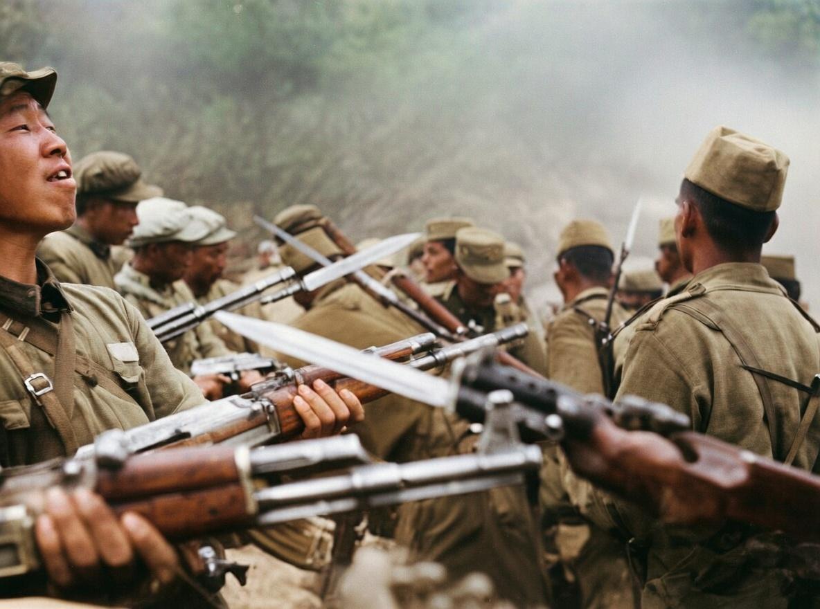 1962年，中印边境自卫反击战前夕，中国人民解放军边防官兵与印度军队在边境线上刺