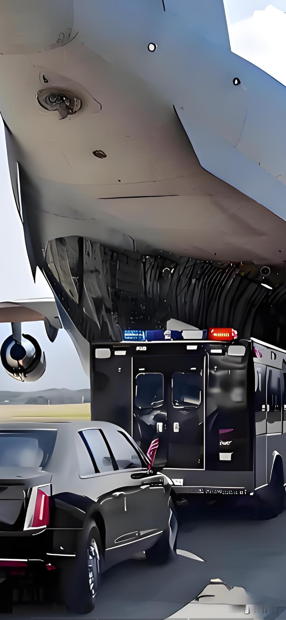 美国总统特朗普出访中国，随行装备包括6大方面:1，“野兽”防弹专车，重达9吨，