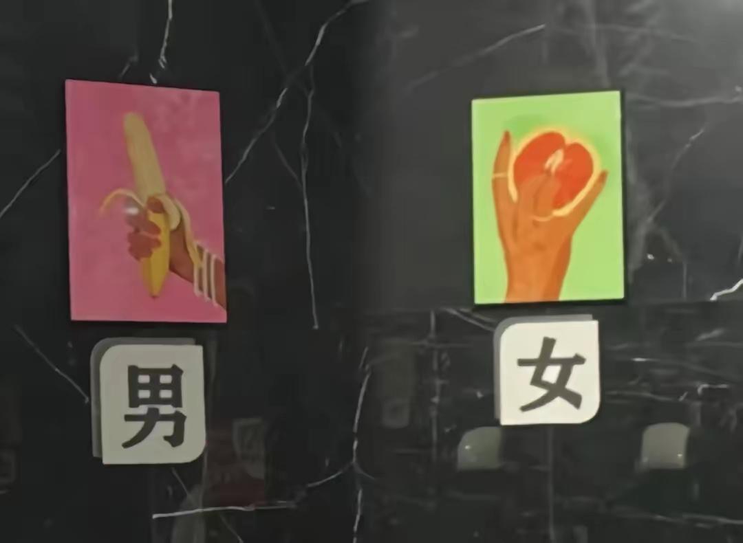 这是卫生间的标识？的确不雅观。