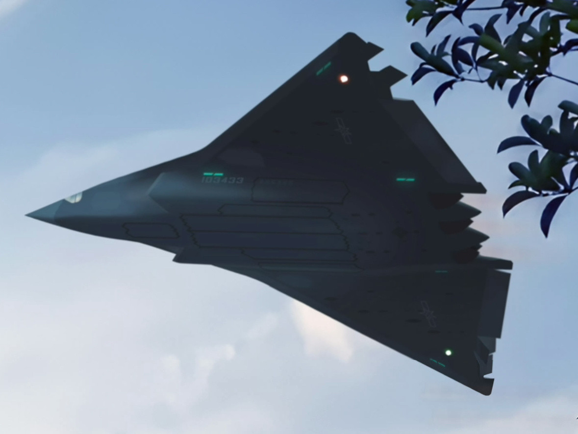 制作的歼36改款假想图，这进气口和尾喷口好看很多，太帅了！​​​