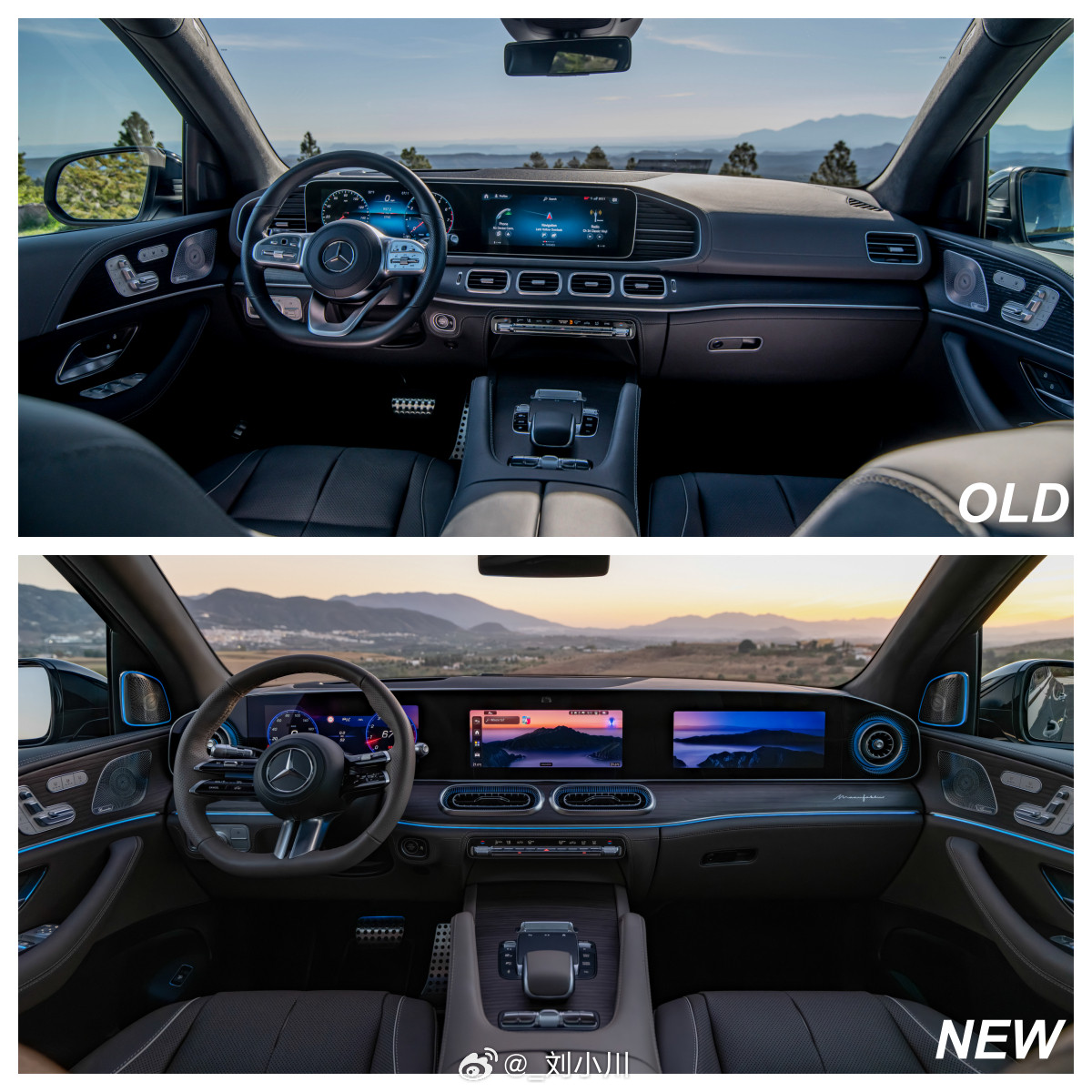 新老奔驰GLS对比新款&老款奔驰GLS对比，外观&内饰，大家更喜欢哪个设计