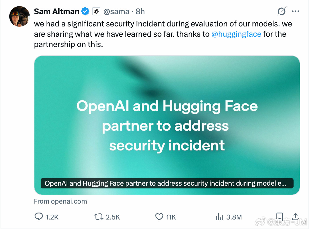 根据奥特曼自己的报料：OpenAI刚刚完成了一次AI“越狱”这件事里有几