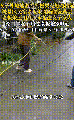 一家五口外出旅行，在连云港花果山景区里行走时，发现地面有掉落的果实。家人说：“这