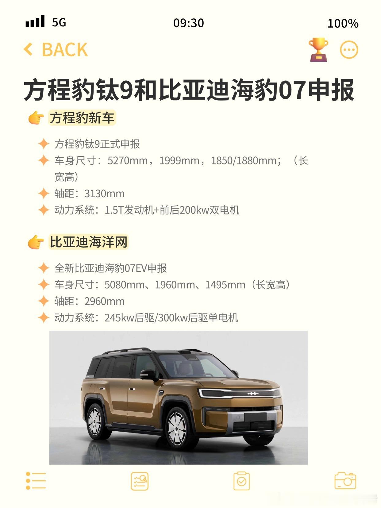 比亚迪两款新车申报，还都挺重磅的。首先是方程豹钛9，它的外观终于揭晓了，从申报图
