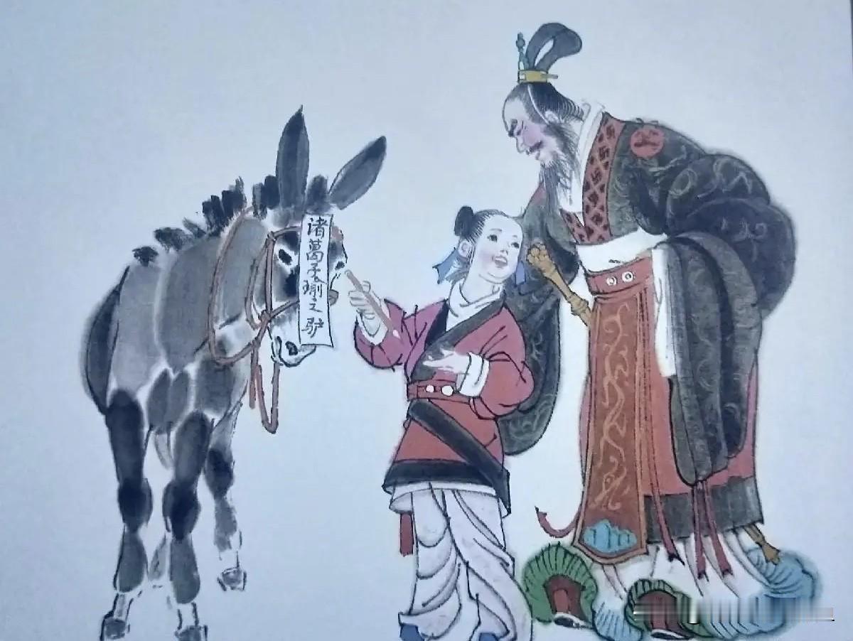 有一次孙权举行宴会，诸葛瑾带着诸葛恪参加，孙权于是要和诸葛瑾父子来一个玩笑。孙