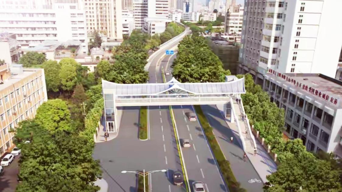 🔥昆明主城迎新天桥！学府路出行更安全。昆明五华区再添民生利好！云南开放大学旁将