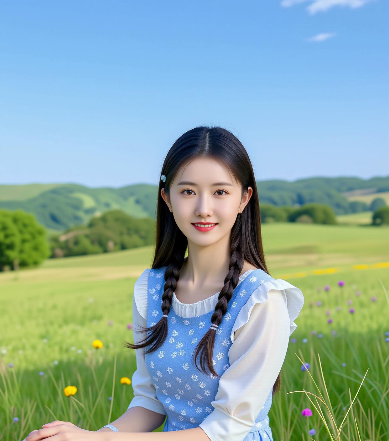 在花田遇见林允儿，捕捉到的不仅是她的笑容，还有大自然的美丽。