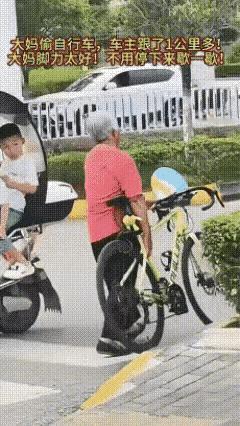 一辆自行车值不了多少钱，不值得啊大妈