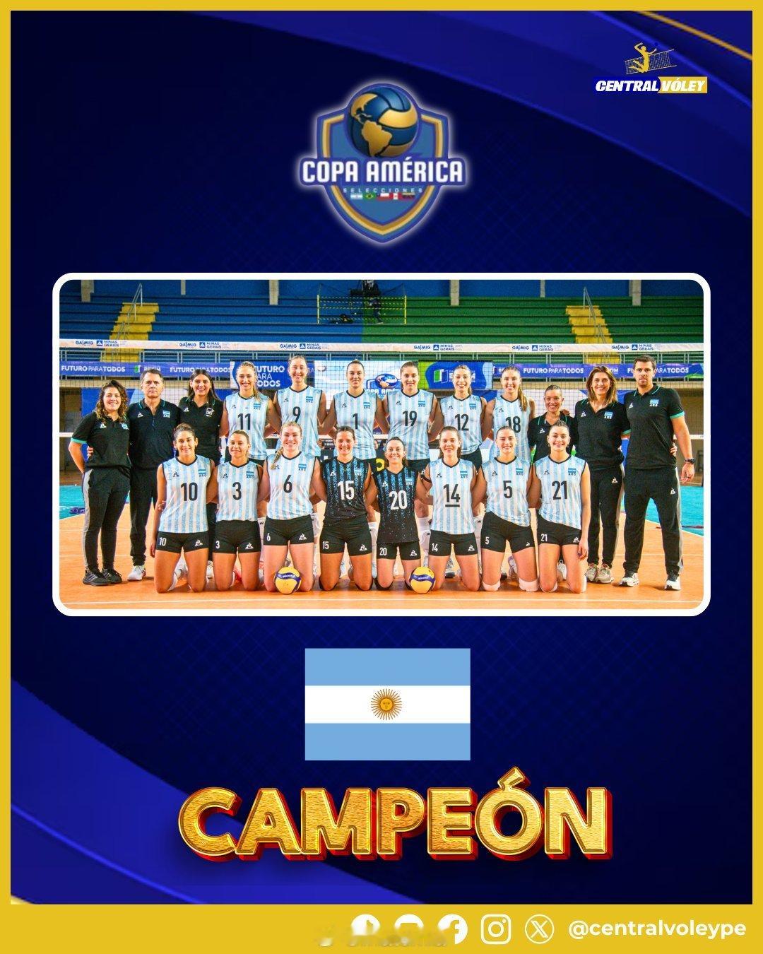 👧🇦🇷阿根廷女排在巴西🇧🇷夺冠🏐🏆！阿根廷🇦🇷以3-1（2