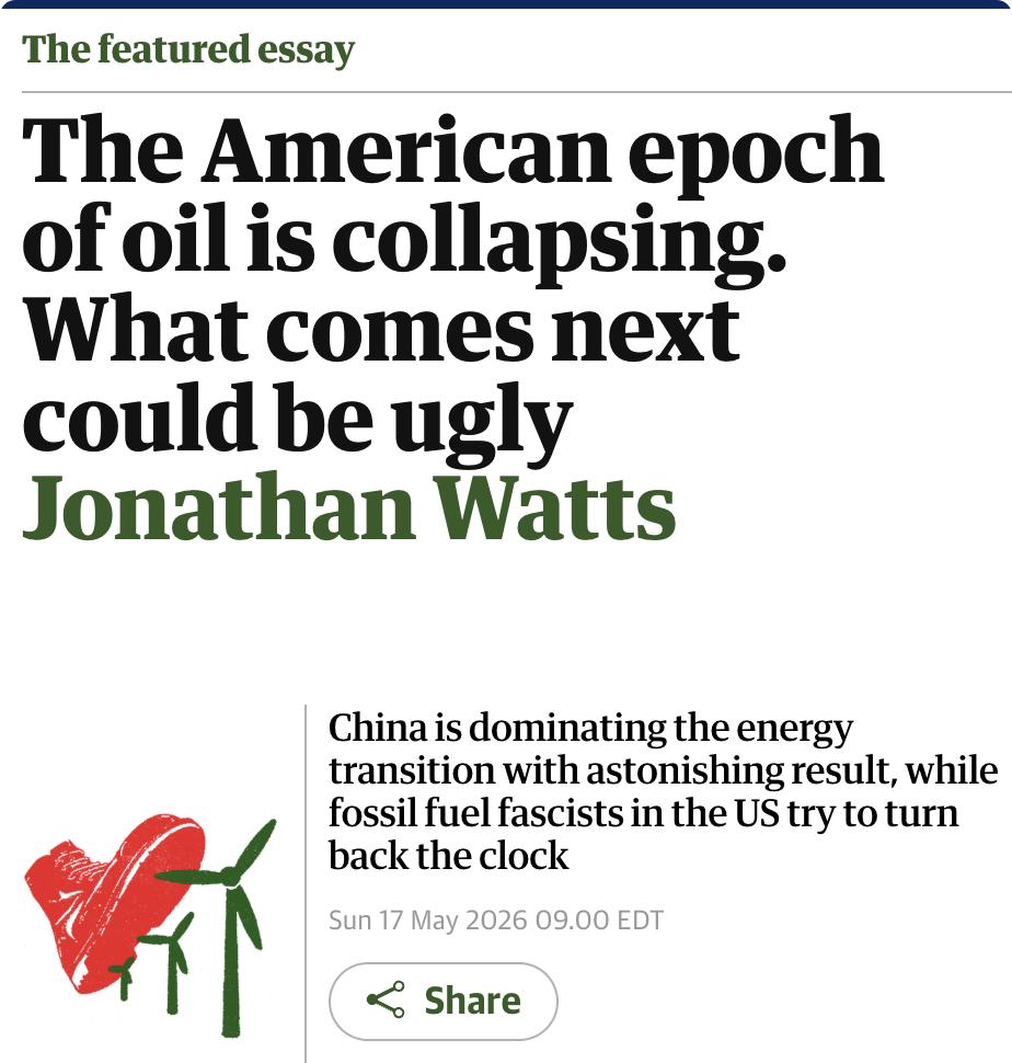 英媒：美国石油霸权正在崩塌，接下来的世界可能更加动荡全球正经历从化石燃料到可