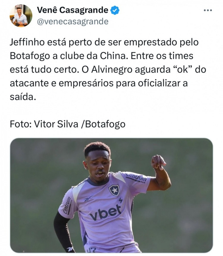 博主: 热菲尼奥即将租借辽宁铁人, 球员过去两赛季伤病达284天